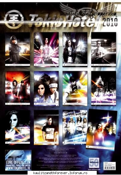 tokio hotel 2009(poze) tokio hotel 2010 calendar